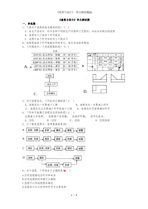 《流程与设计》 单元测试题(1)1