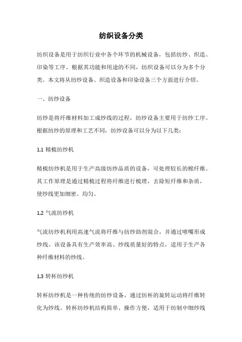 纺织设备分类