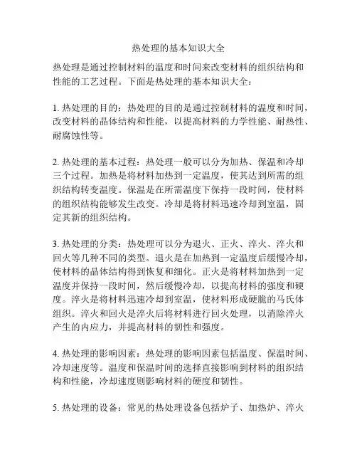 热处理的基本知识大全
