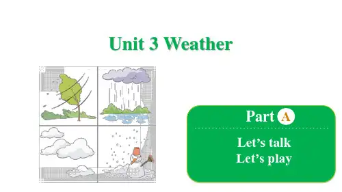 人教PEP版四年级下册英语Unit 3 Weather Part A  Let's talk课件
