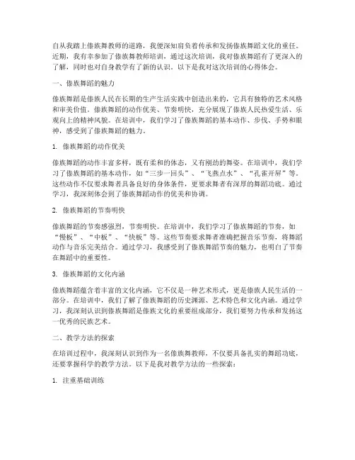 傣族舞教师培训心得体会