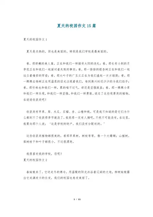夏天的校园作文15篇
