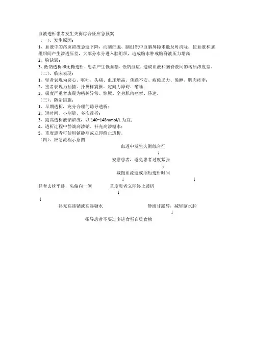 血液透析患者发生失衡综合征应急预案