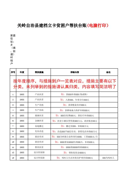 8、帮扶台账模板