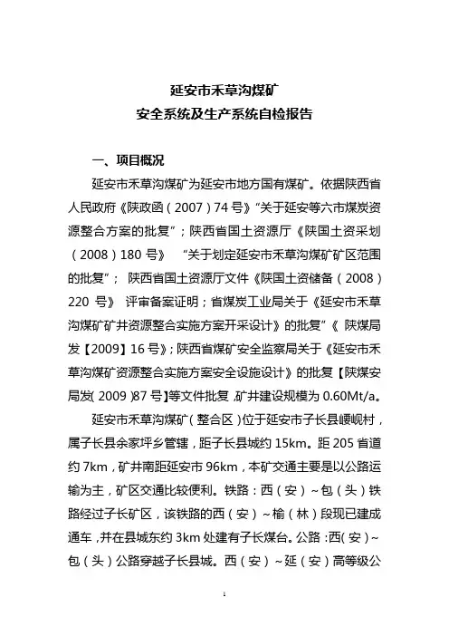 生产系统及安全设施自检报告附件一