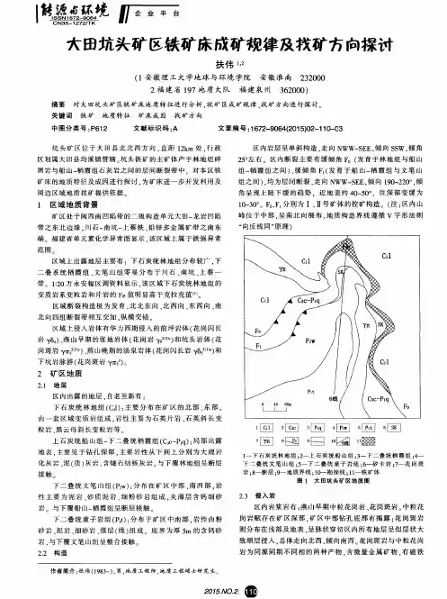 大田坑头矿区铁矿床成矿规律及找矿方向探讨