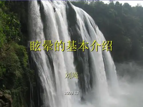 眩晕的基本介绍ppt课件