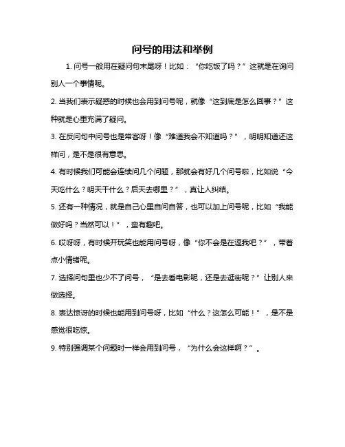 问号的用法和举例
