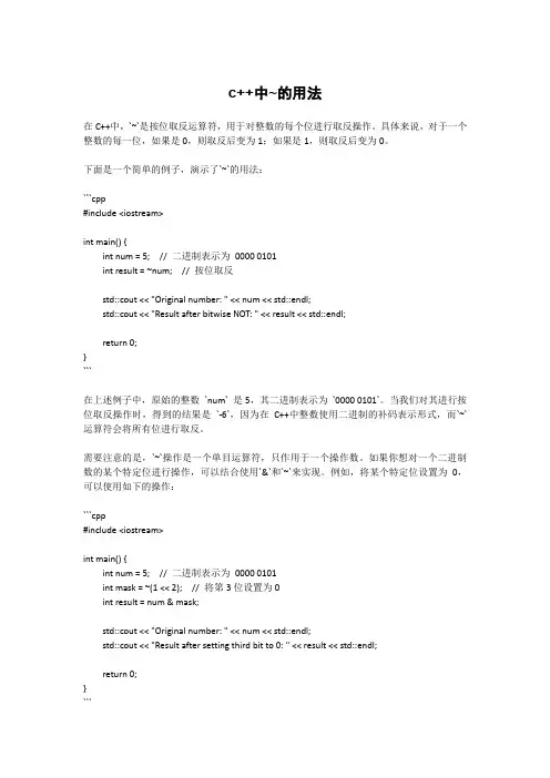 c++中~的用法