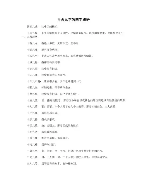 内含九字的四字成语