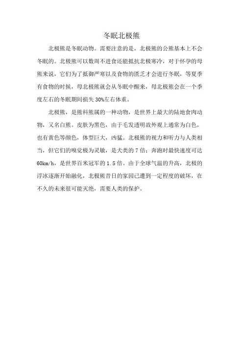 冬眠 北极熊
