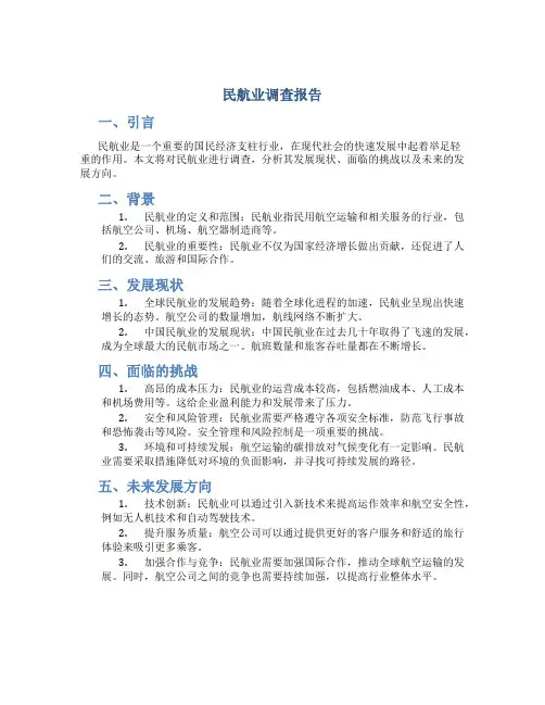 民航业调查报告