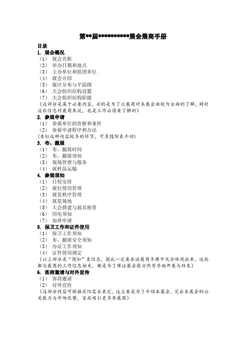展会展商手册