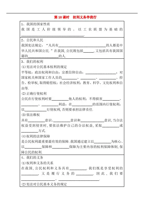 2018年中考政治复习方案基础过关训练(含答案)一第10课时权利义务伴我行训练(含答案)_99