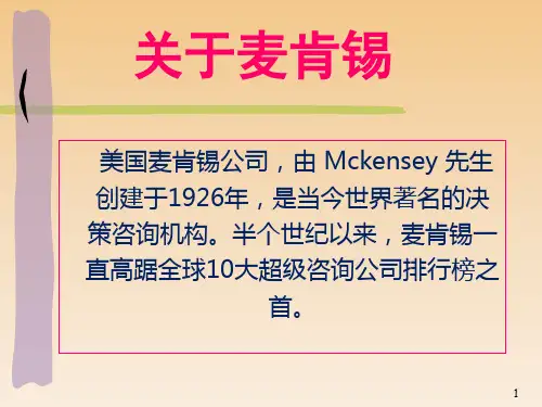 麦肯锡咨询模式分析PPT幻灯片