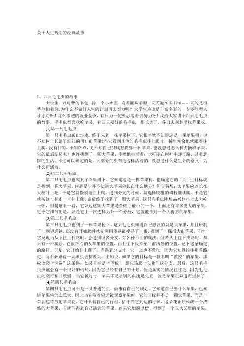 关于人生规划的经典故事