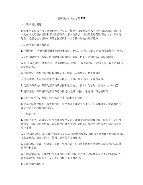 语法填空知识点总结PPT