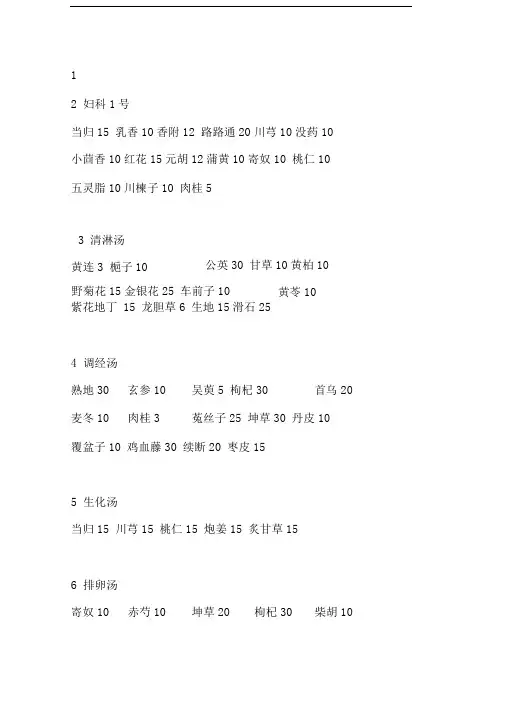 中医院协定方