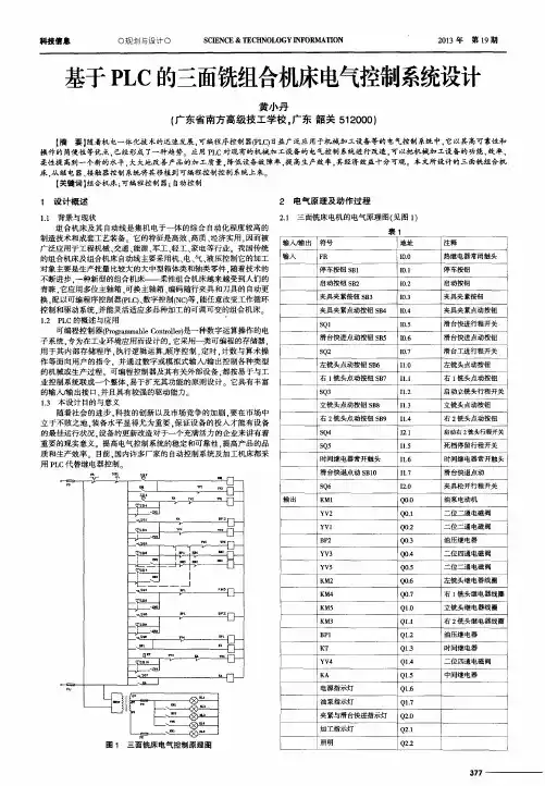 基于PLC的三面铣组合机床电气控制系统设计