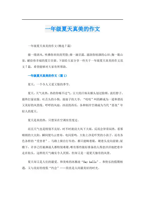 一年级夏天真美的作文