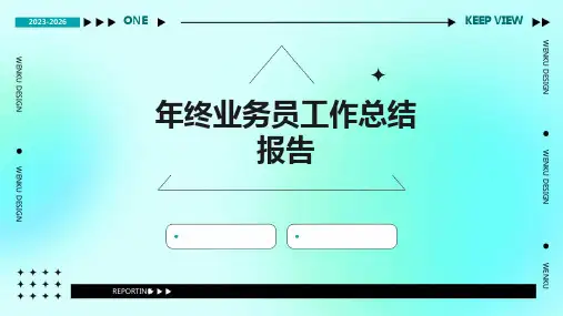 年终业务员工作总结报告PPT