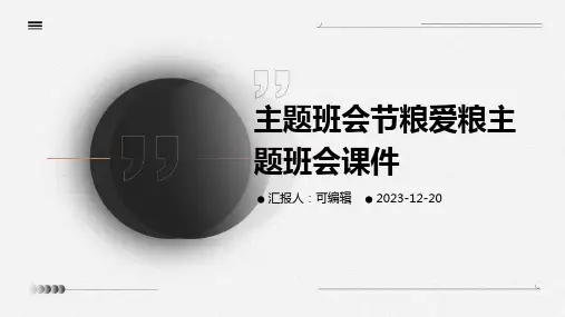 主题班会节粮爱粮主题班会课件