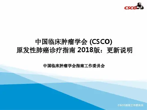 2018CSCO肺癌指南更新说明