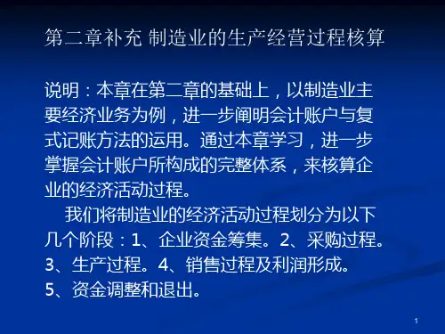 会计学制造业的生产经营过程核算