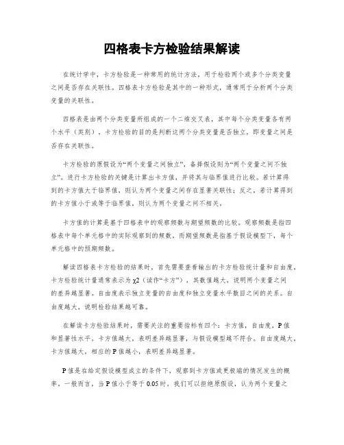 四格表卡方检验结果解读