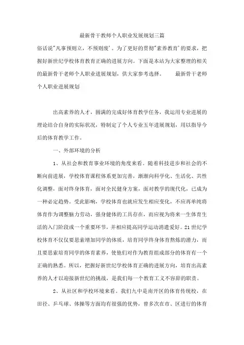 年骨干教师个人职业发展规划三篇