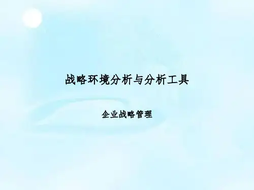 企业战略环境分析与分析工具