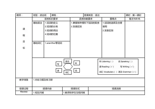 冠词教案-中考英语一轮复习