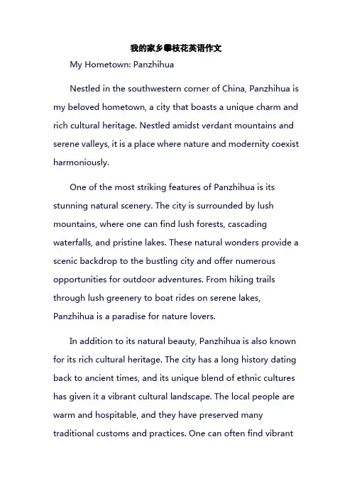 我的家乡攀枝花英语作文