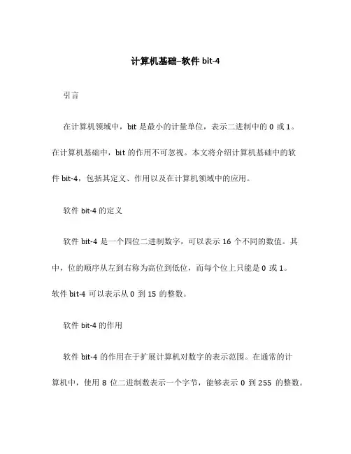 计算机基础--软件bit-4