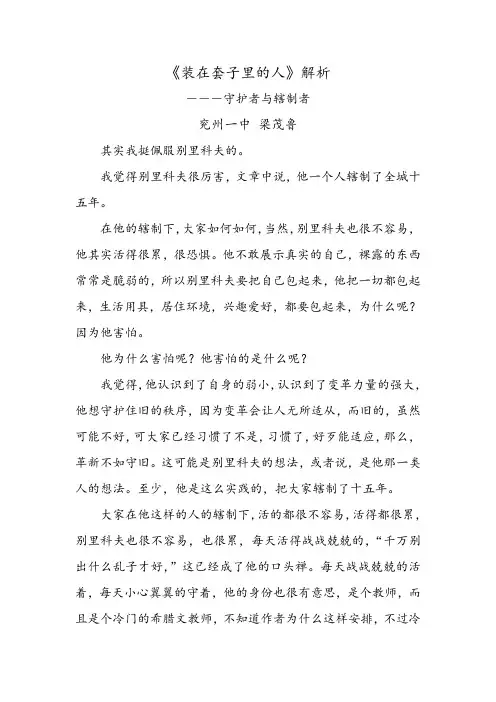 《装在套子里的人》解析