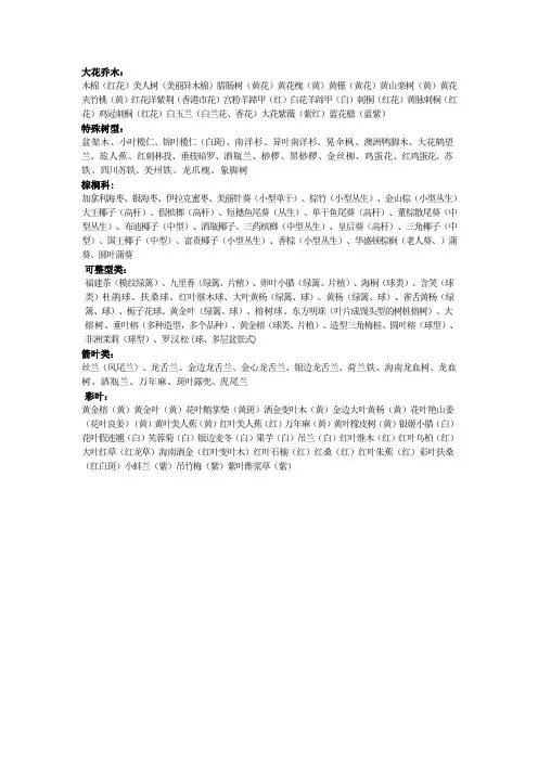 福州常用园林植物