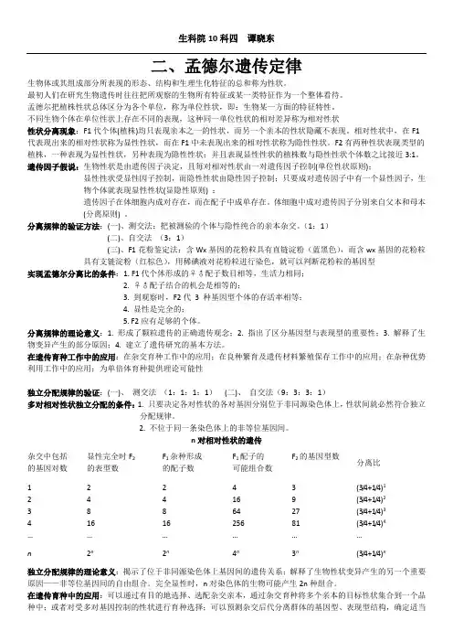 2、孟德尔遗传定律