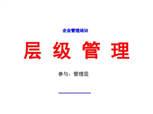 《层级管理》培训课件