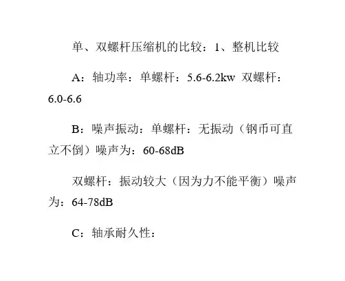 单螺杆压缩机与双螺杆压缩机的比较及优势