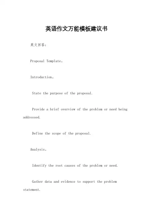 英语作文万能模板建议书