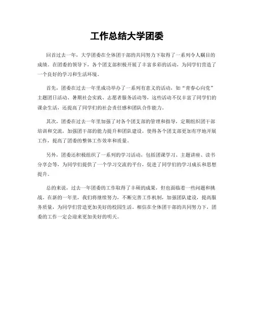 工作总结大学团委