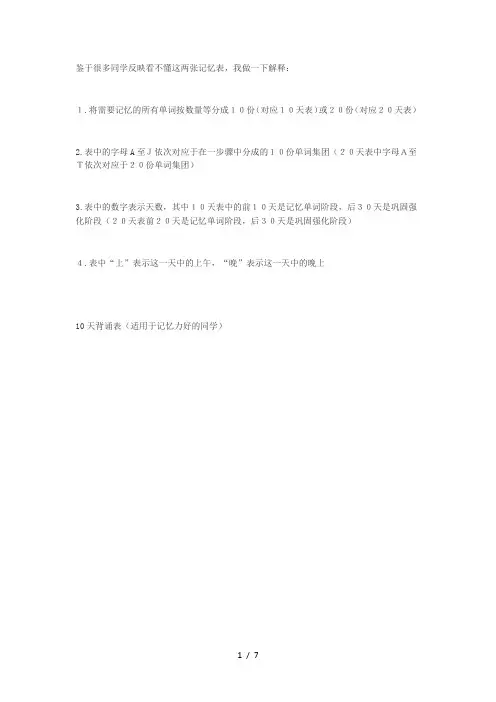 背单词计划表word参考模板
