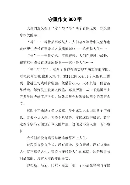 守望作文800字_5