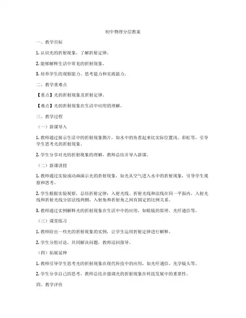 初中物理分层教案