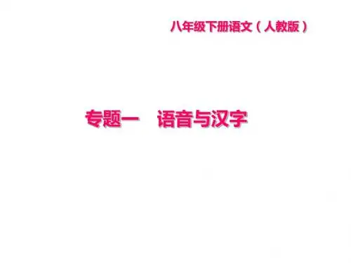 新部编版语文八年级下册课件：专题一 语音与汉字(共23张PPT)