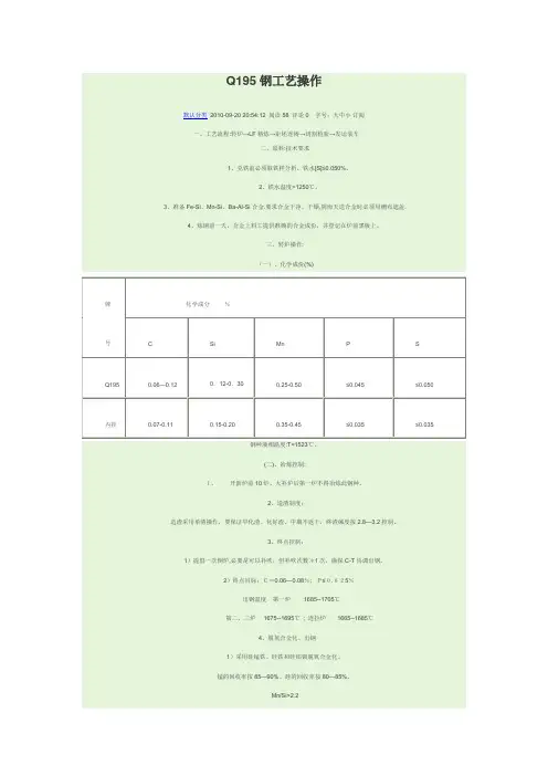 Q195炼钢要求