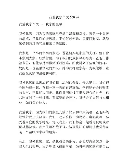 我爱我家作文600字