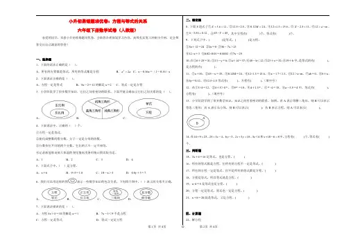 小升初易错题培优卷：方程与等式的关系-六年级下册数学试卷(人教版)