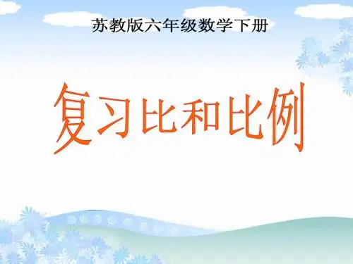 苏教版国标本六年级下册复习比和比例