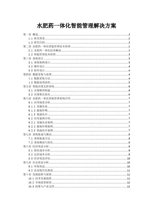 水肥药一体化智能管理解决方案